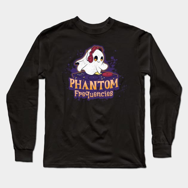 Phantom Frequencies: Ghost DJ Design for Music Lovers Long Sleeve T-Shirt by Designed By Marty